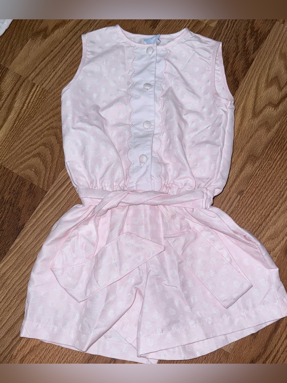 Bella Bliss | Light Pink Scalloped Front Romper